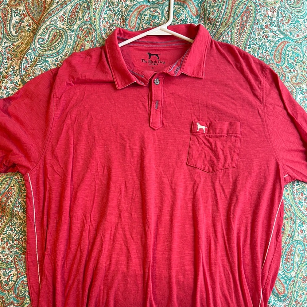 The Black Dog Men's Red Polo Shirt